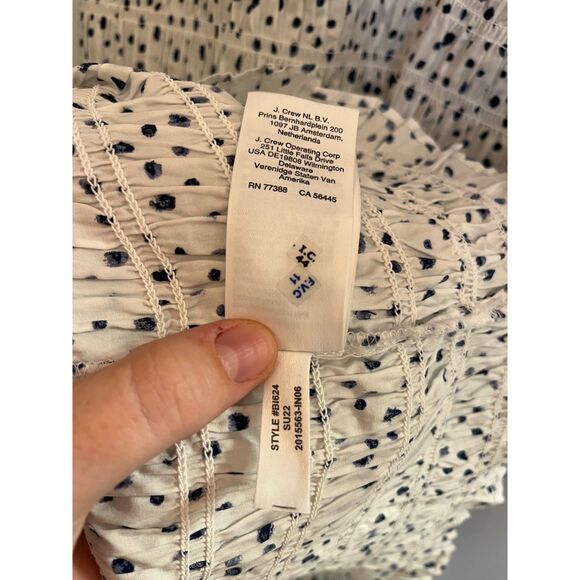 NWT J.Crew Puff-sleeve Smocked Mini Dress Polka Dot - Picture 10 of 10